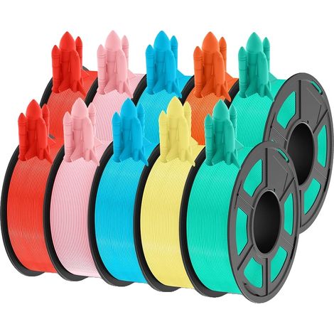 Filamento 3D, mayor resistencia, bobinado preciso, PLA P Mix-10, 10 rollos (1/2)
