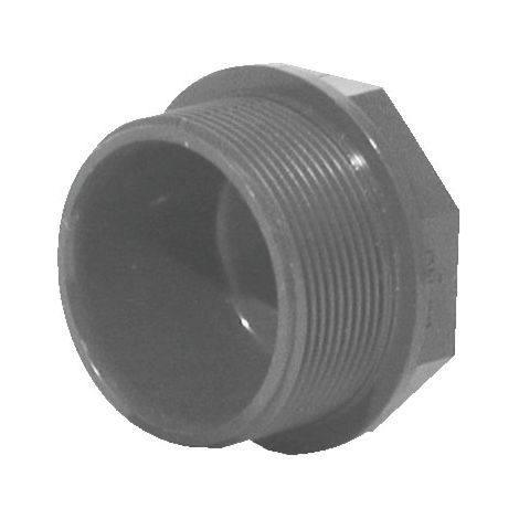 Bouchon PVC pression à visser M 50x60 – Filetage mâle 50mm – Fixation par vis – Pour installations en milieu humide – Aliaxis