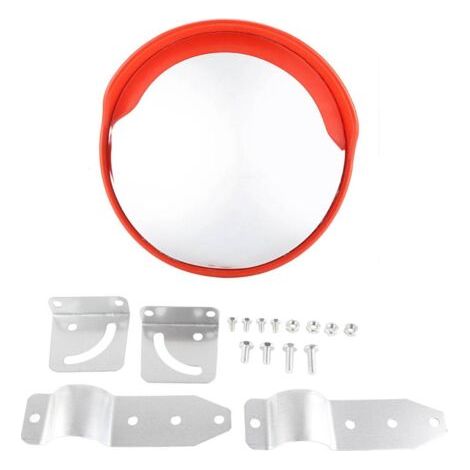 QORVA-Miroir de circulation convexe de sécurité routière pour allée grand Angle de 30cm avec accessoires de matériel de montage