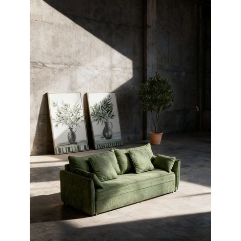 Sofa Cama Poliester Madera 224X85X95 /205