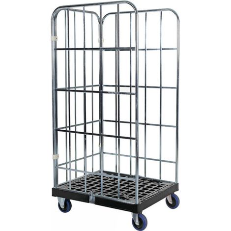 Chariot transport - Base HDPE - 3 parois - 500kg - 682x815x1678mm - RW 3 - Saro