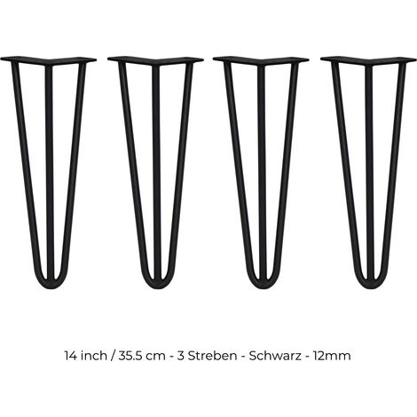 4 x 35.5cm Hairpin Leg Tischbeine Haarnadelbeine Stuhlbein