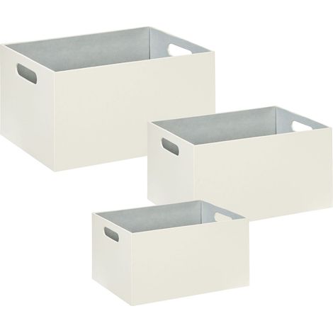 Aufbewahrungsbox 3er Set LARSA Kunstleder Beige