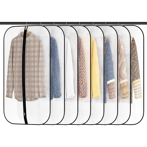 Housse Vetements à Suspendre,8 Pcs Housse Vetement, 60×100cm Noir (1/5)