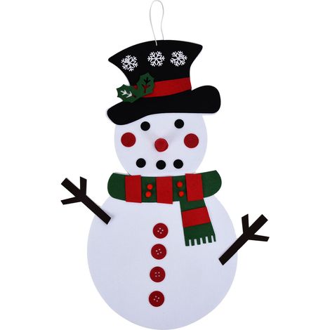 Décorations de Noël en feutrine, bonhomme de neige, cadeaux de Noël, autocollants bonhomme de neige pour la maternelle, bricolage pour enfants, très grand format (1/5)