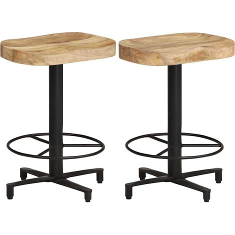 vidaXL Tabourets de bar lot de 2 52 cm bois de manguier massif (1/5)