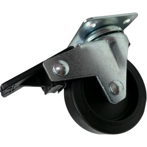 Ruote piroettanti per mobili rotelle Girevoli con Piastra per Carrelli 50 mm Con Freno NERA (1/5)