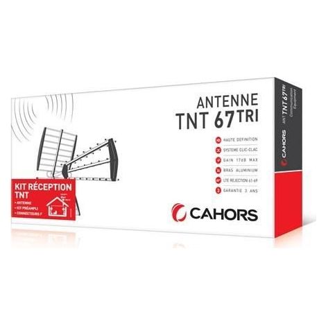 Antenne TNT - Cahors Television - 67 TRI - Couleur Noir - Utilisation Extérieure