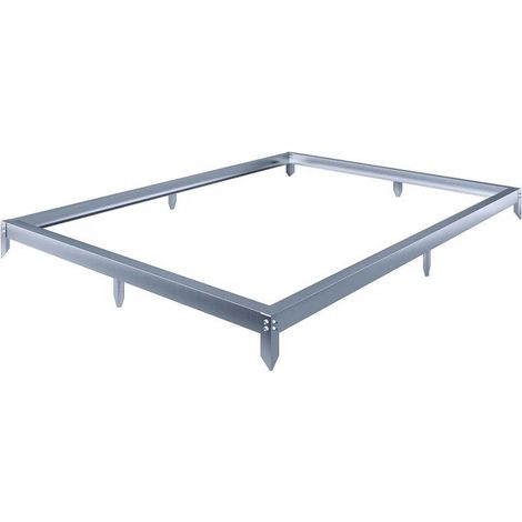 Filiyano-Socle en acier galvanisé pour serre « Basilic » - 3,61 m² - Gris (1/5)