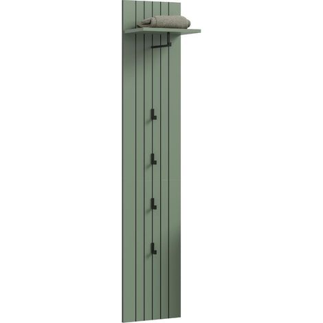 Station Wandgarderobe 4 Haken staubgrün.