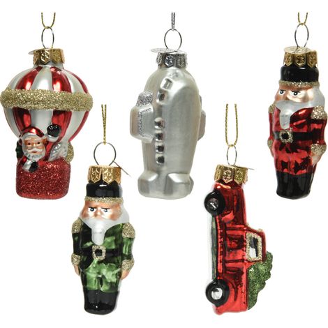 OFFERTA 5 DECORAZIONI NATALIZIE DA APPENDERE H.7 MODELLO ASSORTITO