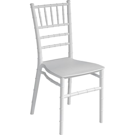 Sedie per interni ed esterni in polipropilene impilabili color bianco set da 4 sedie (1/3)