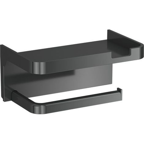 1 support adhésif pour rouleau de papier toilette, avec tablette pour téléphone, support pour essuie-tout et bouteilles d'épices, salle de bain et cuisine (1/5)