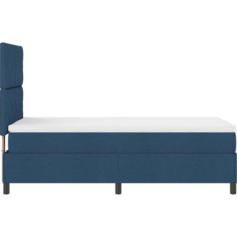 Maison Exclusive - Lit à ressorts avec matelas Bleu 100 x 200 cm tissu (1/3)