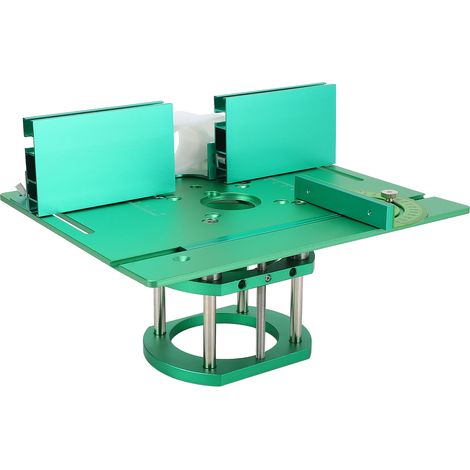 Système de plateau de défonceuse pour établi de menuiserie, hauteur réglable, système de levage manuel vert (1/5)