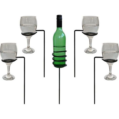 Drinks Holder 51 cm For One Bottle And Four Glasses Garden Pride (1/4)