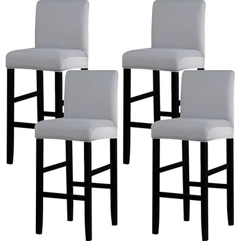 Set mit 4 Barhockerbezügen – elastisch und abnehmbar – fleckenabweisend und atmungsaktiv – Maße: 35–45 cm – für Barhocker mit niedriger Rückenlehne (1/5)
