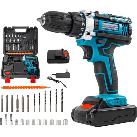 Perceuse visseuse à percussion 21V- 1 batteries -bleue