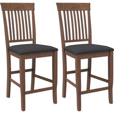 Maison Exclusive - Sgabelli da Bar con Cuscini 2pz Marrone Legno Massello di Hevea