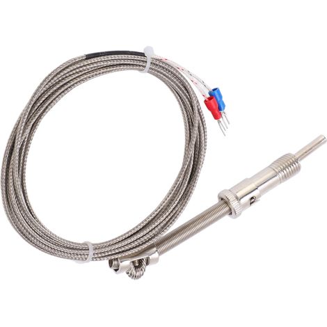 Sonde thermocouple type K à ressort de compression, câble blindé 3 m pour applications industrielles (1/5)
