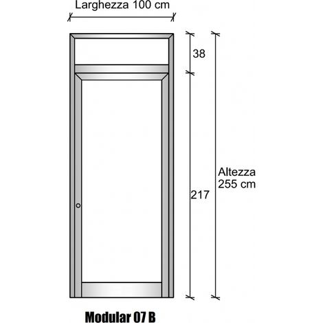 Modulo Continuativo Parete Divisoria in Alluminio Chiusa Bachelite con Porta - H2550xL1000 mm - Colore Grigio Gotico ITALFROM (1/4)