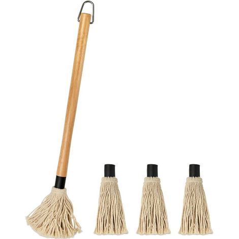 Brosse pour barbecue, brosse de cuisine pour sauce barbecue, avec 3 têtes de rechange supplémentaires (1/5)