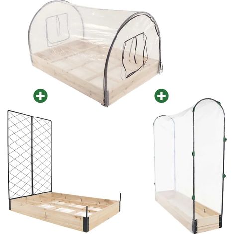 Lot de 3 carrés potager en bois de sapin (1/5)