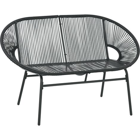 Polyrattan Sessel Rattanoptik Relaxsessel Boho-Stil Gartenstuhl Outdoor Terrasse Balkon 132x72x83cm Schwarz