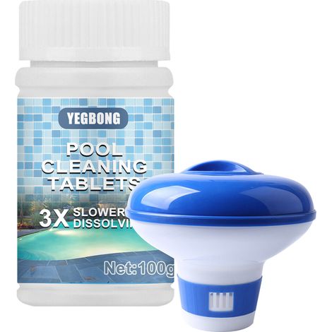 Kit Nettoyant Pastilles Effervescentes Piscine 100g + Distributeur