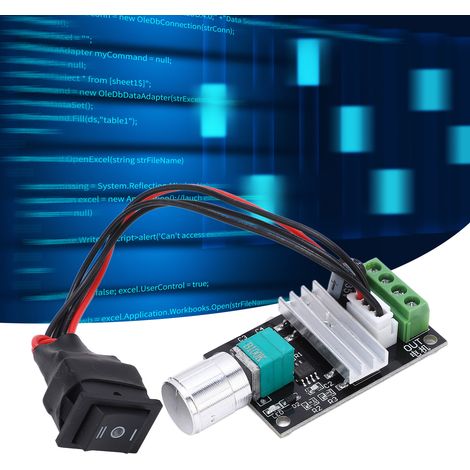 PWM-Gleichstrommotor-Drehzahlregler 1203BB (6V, 12V, 24V, 3A) mit Ein-/Ausschalter. (1/5)