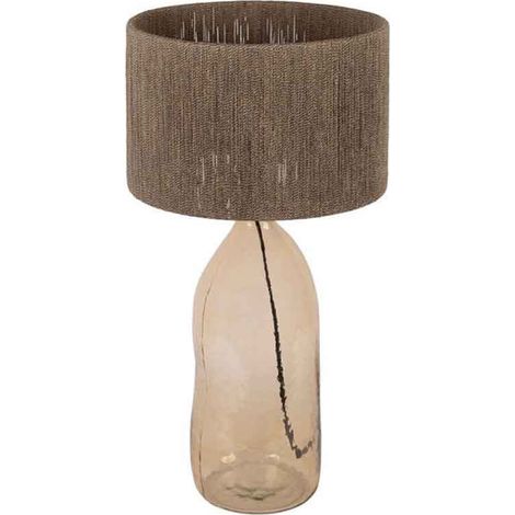 Lampe à poser ambre Heliac verre jute 30x60cm (1/4)