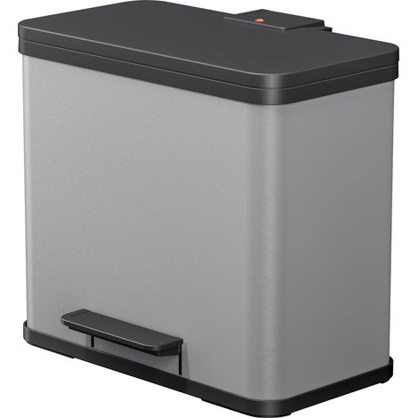 Hailo Öko duo Plus L, Tret-Mülltrenner, 17 + 9 ltr, Hellgrau, matt (1/5)