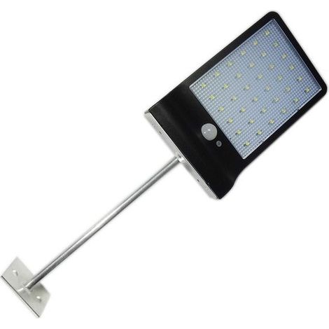 36 LED Solar-Außenleuchte mit Bewegungsmelder, dimmbar, kabellose Fernbedienung, wasserdicht, für Tür, Flur, Terrasse, Zaun, ohne Mast (Schwarz) (1/5)