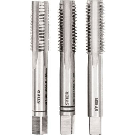 Jeu de 3 tarauds main STIER DIN 352 HSS-G M12