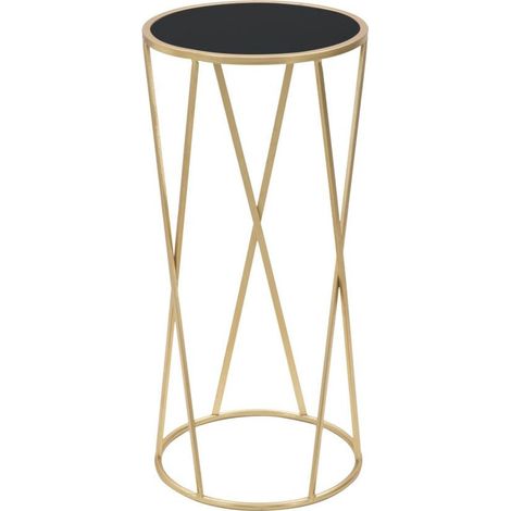 Colonnina portavaso in metallo oro, Ø35x75 cm – Portatelefono Glam Simple (1/5)