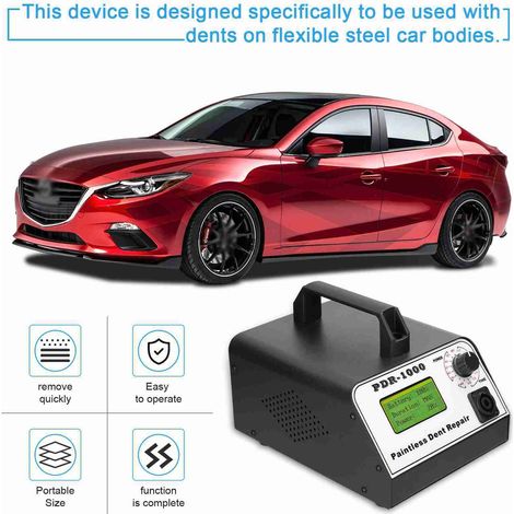 Máquina portátil para reparar abolladuras en carrocerías de automóviles, herramienta para reparar abolladuras sin pintura para uso doméstico, con perilla de ajuste de potencia y tiempo. (1/2)