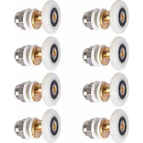 Roulette Porte Douche, Roulettes De Porte Coulissante Cabine De Douche Porte Poulies Roue De Rechange Pour Rouleau Avec Diamètre De Roues 27mm, 8 Pièces (1/5)