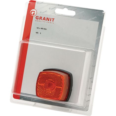 Faro di posizione laterale 62x46mm con catarifrangente