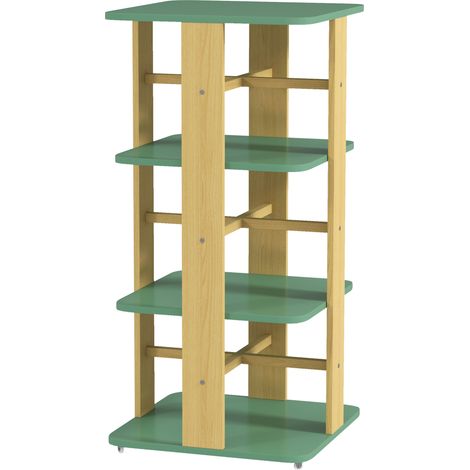 Grünes 3-stöckiges Kinderbücherregal, Bücherregal mit Rollen, Aufbewahrung für Schlafzimmer und Spielzimmer