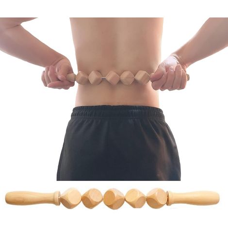 Herramientas de masaje de madera: rodillo de masaje anticelulítico, bastón de masaje muscular de madera para terapia, alivio del dolor muscular en todo el cuerpo.