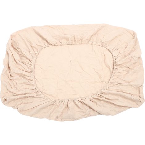 Drap-housse pour lit bébé en coton froissé, tissu doux et respirant, matelas de berceau, lit de tout-petit, beige (1/5)