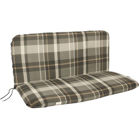 Auflage SEATTLE für Bank 2-sitzer, grau/beige kariert (1/5)