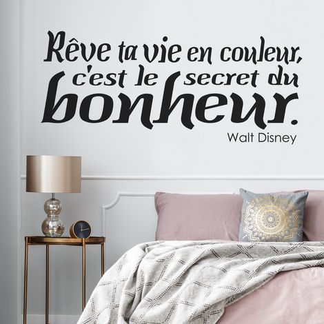 Sticker Mural - Citation Walt Disney - 17x39 cm - Noir (1/3)