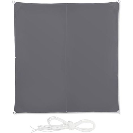Voile d'ombrage carré 3x3 m Protection UV 30+ Tissu polyester 180g/m² Résistant à l'eau Montage rapide avec tendeurs et crochets (1/5)