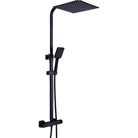 Ensemble de douche, contrôle thermostatique, angles réglables, noir (1/2)