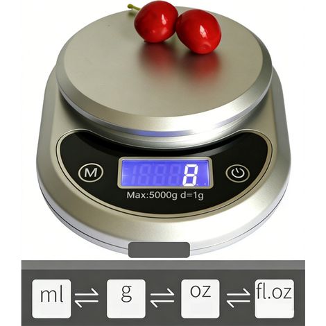 Balance de cuisine, capacité de 1 g, écran LCD rétroéclairé (1/5)