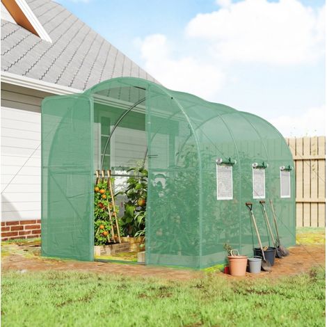 Invernadero de túnel 3 x 2 x 2 m, PE, 6 ventanas, puerta con cierre HAVRYA (1/4)