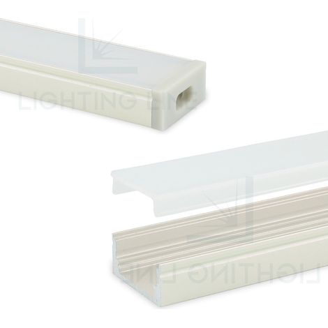 PROFILO PER LED RETTANGOLARE VERNICIATO BIANCO CON COPERTURA OPACA BARRA 3,0 MT (1/3)