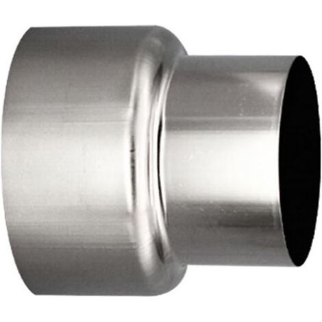 Raccord réducteur conduit cheminée acier inoxydable Ø 80 mm – Ø 60 mm – Raccordement conduits double paroi – Ciment haute température (1/5)