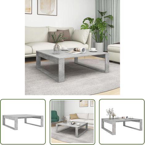 The Living Store Couchtisch Betongrau 100x100x35 cm Holzwerkstoff - Couchtisch - Wohnzimmerstil - Beistelltisch - Holzmöbel - Grau (1/5)